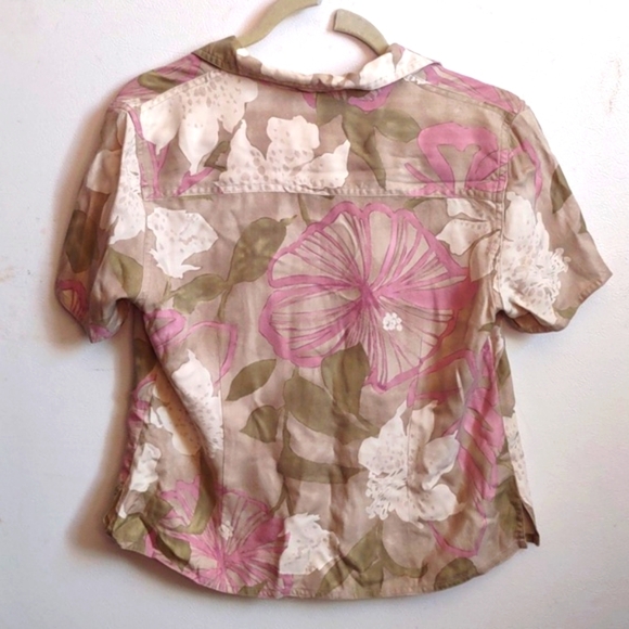 Kate Hill 100% Silk 2pc Set Women's Floral Blouse Size Medium Petite. - Picture 8 of 16